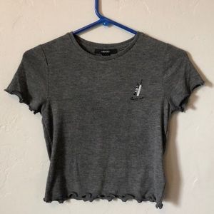 grey forever 21 crop top